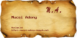 Mucsi Adony névjegykártya